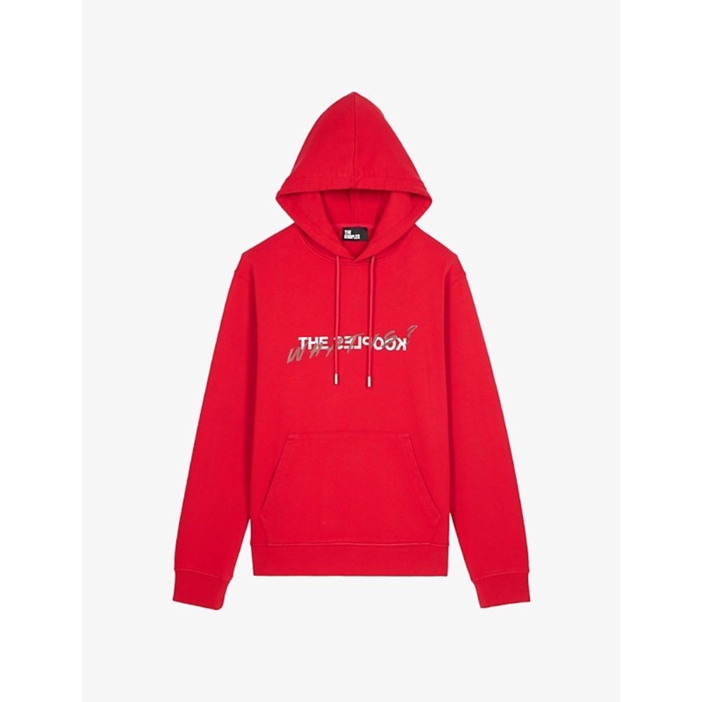 The Kooples NEW Red Cotton Graphic Logo Hoodie Sweatshirt Men's Size Medium $265